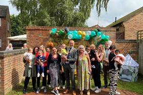 Young parents and children with oxford city councils sheriff