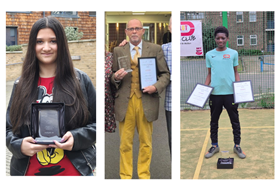 Three of our award winners with their awards