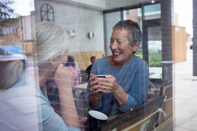 Ladies having coffee in the community