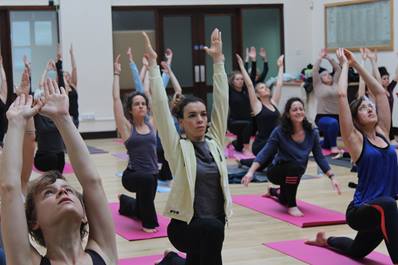 Community yoga class